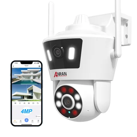 ANRAN 4MP Wireless PTZ Security Camera System Outdoor WiFi Dual Lens Home Camera