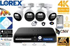 ⭐ Lorex Fusion DVR 4K 12-Channel 2TB Analog 4 Bullet Cameras Wired System NEW ⭐