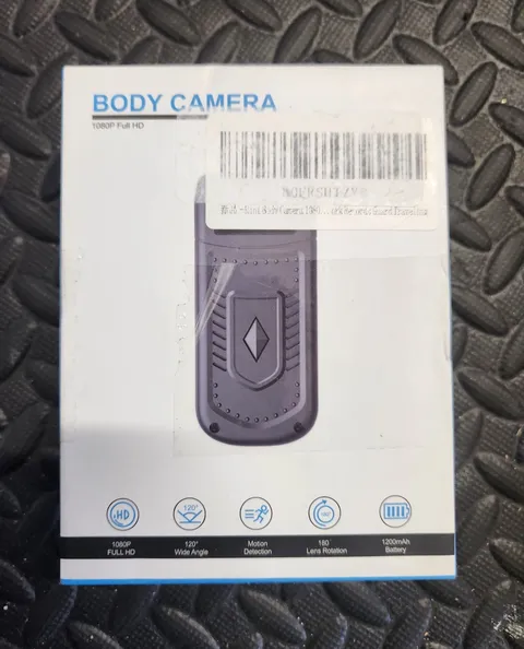 1080p FHD Body Camera Rotating Lens Wide Angle Night Vision Motion Black