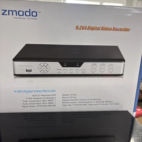 Zmodo 8 Channel H.264 DVR  ZMD-DD-SBN8 Security Recorder w 500GB HD 4 Cameras