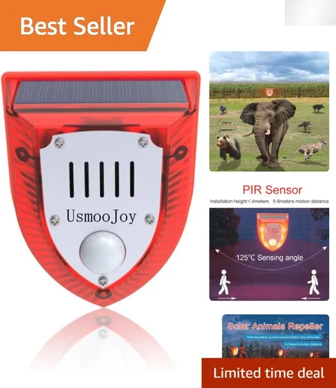 Compact Solar Security Strobe with Infrared Detector & Loud Siren for Outdoors