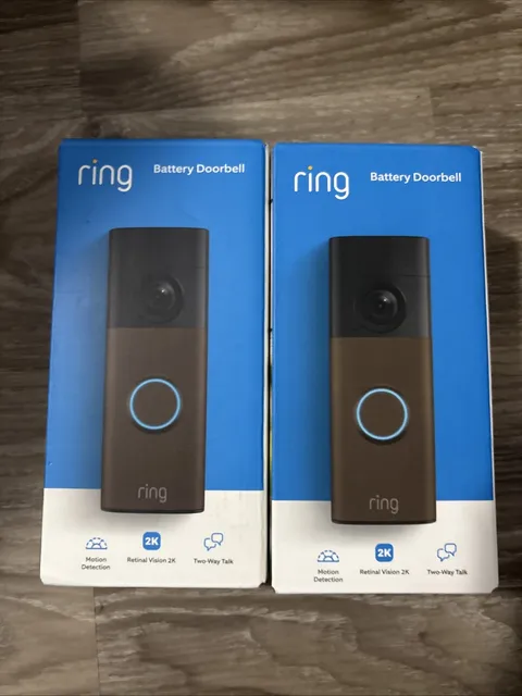 2 Pack- Ring Battery Doorbell Retinal 2K in Matte Mocha (2nd Gen) - New Sealed