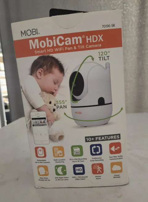 MobiCam HDX Smart HD Video Camera Pan Tilt Wi-Fi Security System Night Vision