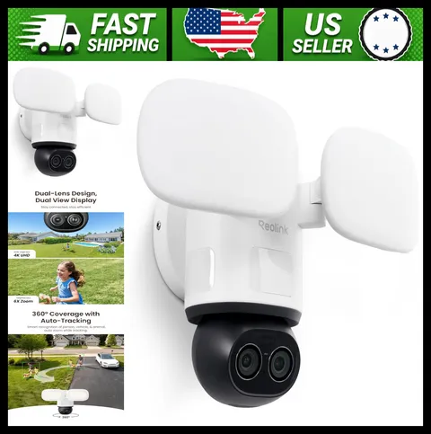 Reolink 4K 360° PTZ Floodlight Camera 3000 Lumens WiFi 6 Auto-Tracking