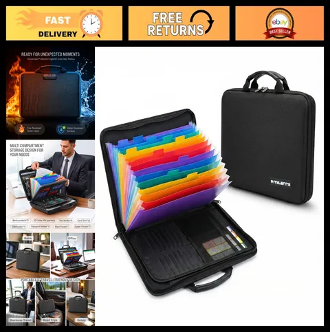Fireproof Waterproof Document Box with Lock | Portable File Organizer & Safe for
