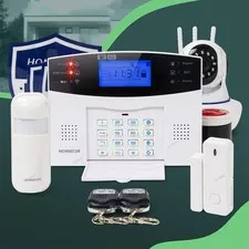 HOMSECUR Wireless &wired WIFI 4G GSM SMS Autodial Burglar Alarm System+IP Camera