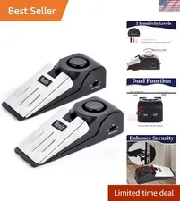 Effortless Security: 2 Pack Door Stop Alarm with Loud 120DB Siren & Sensitivity