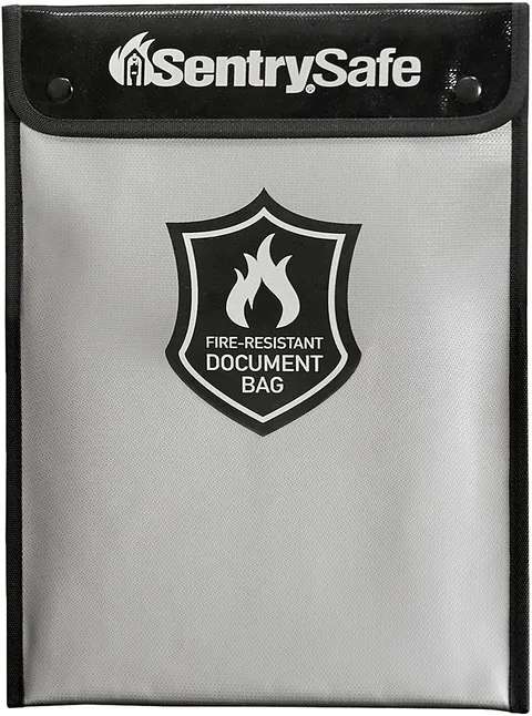 Fire and Water Resistant Portable Bag with Zipper for Money or Document Storage,