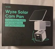 WYZE Solar Cam Pan (Flagship Model), AI Security Cameras Wireless White 