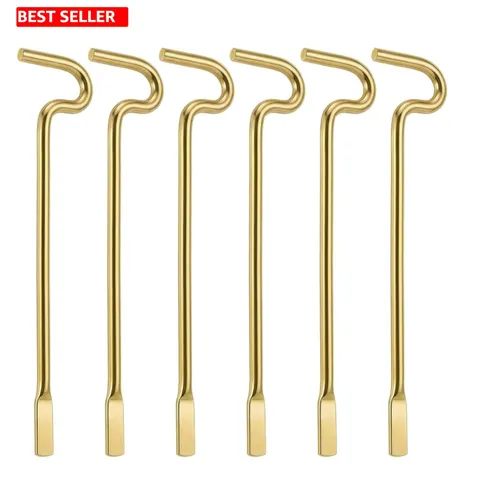 Compact 6 Pack of Gold Emergency Keys - Perfect for Bedroom & Bathroom Locks