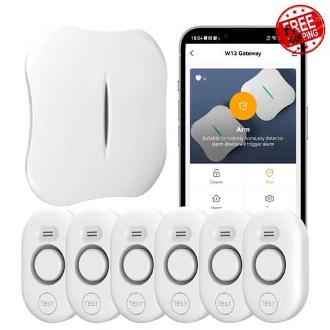 METAK 6 Sensor Gateway White Water Leak Detector
