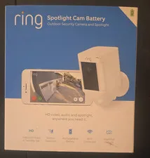 Ring Spotlight Cam Battery Outdoor 1080p Wi-Fi Spotlight Cam White & Ring Chime!