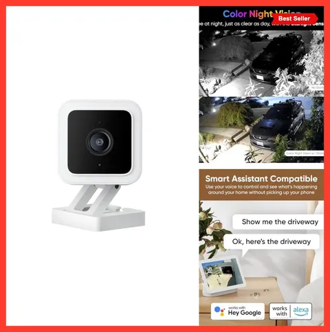 Security Camera 1080P HD WiFi Indoor Outdoor 2-Way Audio Color Night Vision