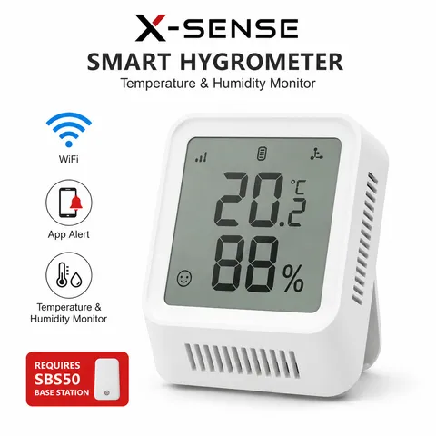 X-Sense Smart Thermometer Hygrometer WiFi Temperature Humidity Monitor App Alert