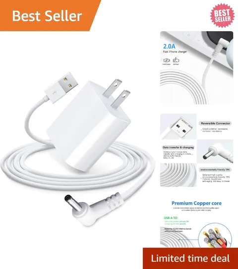 13.2ft Wall Charger Adapter for Ring Stick Up Cam & Pan Tilt Cameras - White