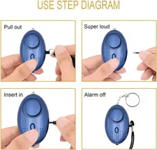 3 Pack Safe Sound Personal Alarm 145DB Keychain w/ LED Light Emergency Safety