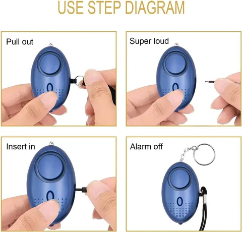 3 Pack Safe Sound Personal Alarm 145DB Keychain w/ LED Light Emergency Safety