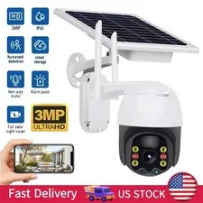 Solar Battery Powered Wireless WiFi Home Security Camera System Outdoor Pan/Tilt