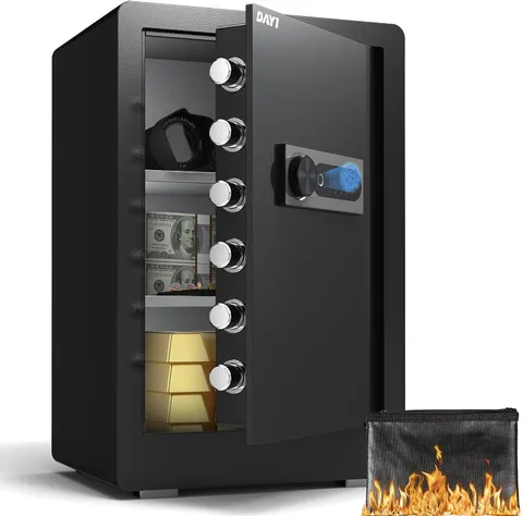 Biometric Fingerprint Safe Box 3.0 Cubic Feet with Fireproof Bag