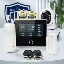 HOMSECUR Wireless WIFI 4G 2G LCD SMS Autodial Home Security 4.3" Alarm System