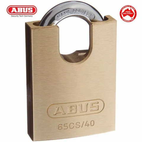 ABUS 65CS40 40mm -Keyed Alike Brass Bodied Padlock-FREE POST