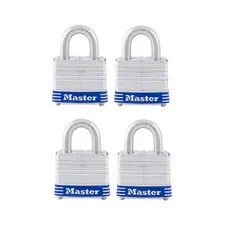 Master Lock Steel Exterior Padlock Keyed Double Locking 1-5/8 x 1-1/2 in 4-pack