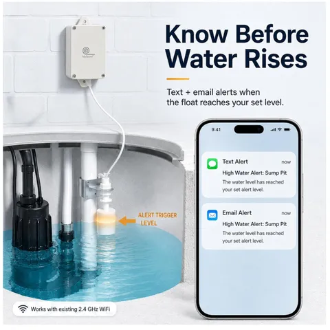 Pool & Aquarium Water Level Alarm, No Subscriptions