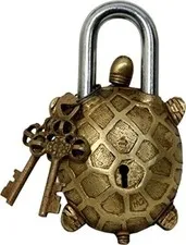 Handmade Vintage Style Tortoise shape Padlock / Lock with Key Working Functional
