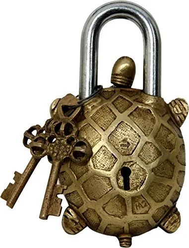 Handmade Vintage Style Tortoise shape Padlock / Lock with Key Working Functional