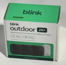 Blink Outdoor 2K+ Wireless Smart Security 3-Camera System Black w/ Sync Module
