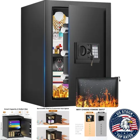2.5 Cuft Anti-Theft Home Safe Box with Removable Shelf and Smart Alert System