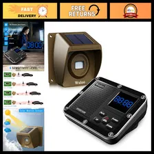 Wireless Solar Driveway Alarm System - 1800ft Range, Motion Sensor, Weatherproof