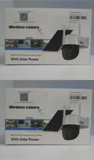 Lot of 2 - Wire-Free PTZ Home Security Camera with Solar Power CQ40