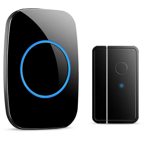 Door Chime When Opens, FullHouse 1 Sensor + 1 Receiver, Black