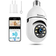 Wireless Light Bulb Security Camera 3MP Color Night Vision Motion Tracking Alexa