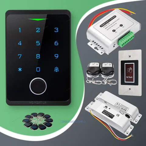 HOMSECUR Fingerprint Door Gate Access Control System Set With Drop Bolt Lock