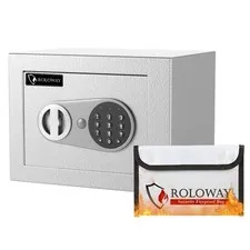 Home Digital Safe Box High Security Money Cash Document Box Fireproof Bag White