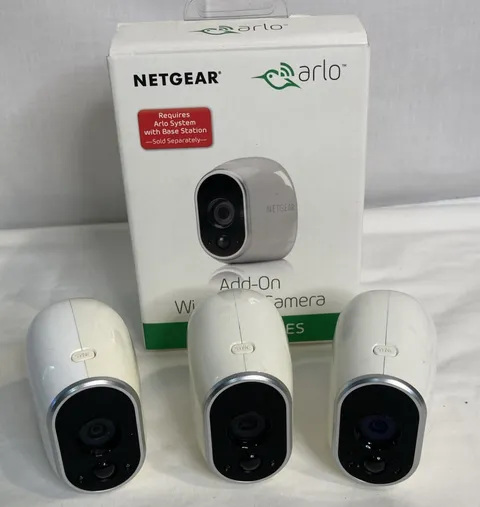 (3) Netgear Arlo VMC3030 Add-On Wireless Security Camera  NO Batteries