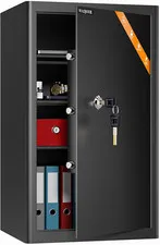 High Security Home Safe Box - 3.7 Cu Ft Steel Lock for Cash, Jewelry & More