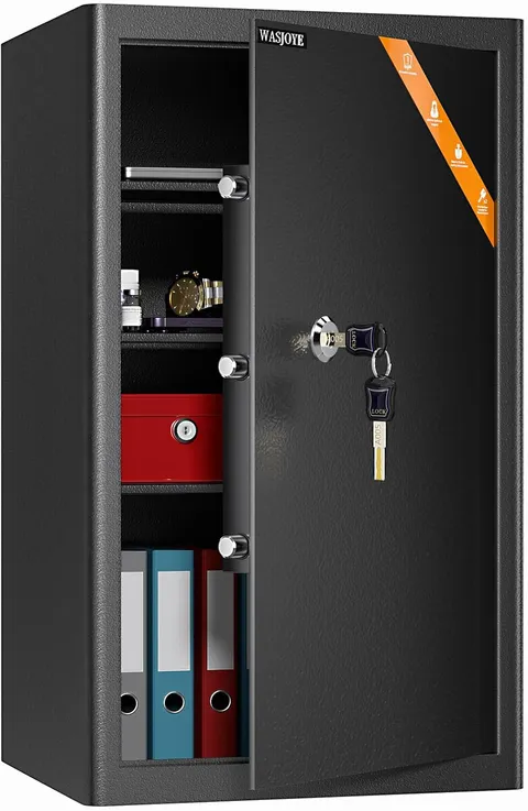 High Security Home Safe Box - 3.7 Cu Ft Steel Lock for Cash, Jewelry & More