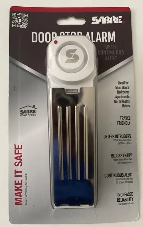 Sabre Security Door Stop Alarm Wedge Loud for Siren Hotel Dorm Apartment HS-DSA