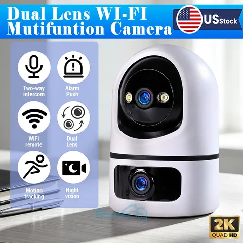 WIFI Dual Lens 2K Seurity Camera Indoor Outdoor Security Camera ,Two-way Audio