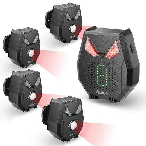 Solar Wireless Driveway Alarm, Outdoor Motion Sensor Detector Alarms Driveway...