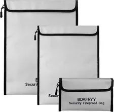 3 Pcs Fireproof Waterproof Money Important Document Bag(2000?),Fire Proof Bag fo