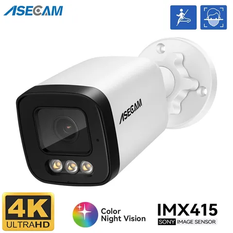ASECAM 4K PoE IP Security Camera F1.0 Full Color Night Vision 8MP ONVIF Bullet