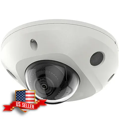 Mini PoE IP Compact Dome Camera 2MP 4mm Lens H.265+ WDR Audio Alarm IP66 IK08