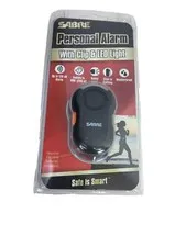 NEW SABRE Personal Alarm with Clip and LED Light w 120dB Black Weatherproof 600'