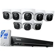 4K PoE Security Camera System Wired, 8pcs 8MP PoE Cameras, Smart