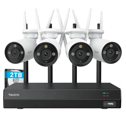 Reolink 8MP 16CH 2TB HDD NVR WiFi 6 Security Camera System Outdoor RLK12-800WB4