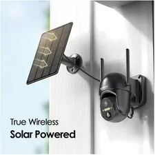 2K Wireless Solar Security Camera with Color Night Vision